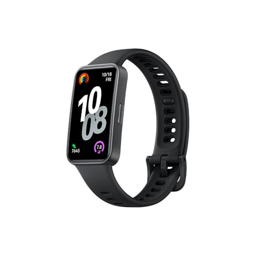 Huawei Band 10 Smartwatch with AI-Powered Fitness Monitoring, Pro-Level Sleep Analysis, Emotional Wellbeing Assistant,Streamlined Metallic Design,Fast Charging,iOS Android (Band 10, Strap Black) view 1