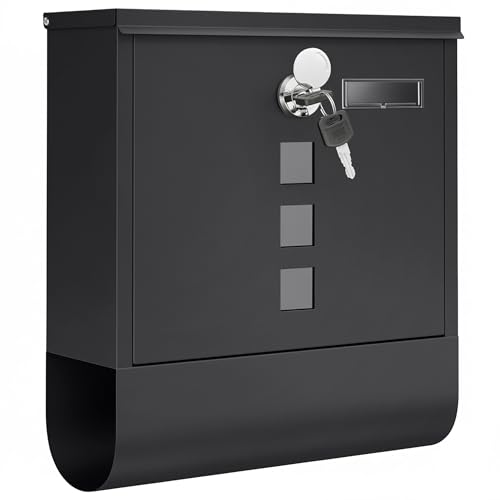 SONGMICS Briefkasten, Postkasten, Schloss mit Kupfer-Schließzylinder und...