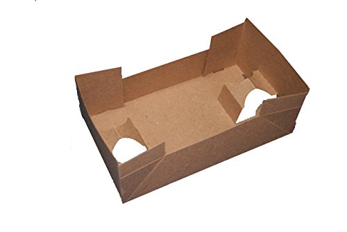 Meyerpak Food Service Trays TAK10624-1 Classic 4 Corner J-Tray, Food and 4 Drink Capacity, 100% Recycled Paperboard, Kraft (Pack of 400)