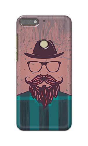 Image of PRINTFIDAA Man Icon with Beard Shirt Hipster Printed Designer Hard Case for Honor 7C / Huawei Y7 Prime (2018) / Huawei Y7 (2018) / Nova 2 Lite Back Cover -(e) RPM1001