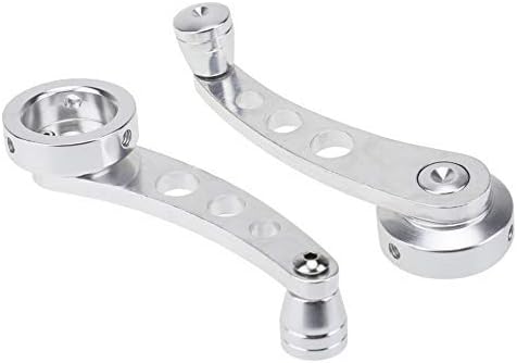 kaling 2Pcs Universal Car Window Handle Winder Riser Replacement Winder Crank Riser Window Handles Aluminum Alloy (Silver)