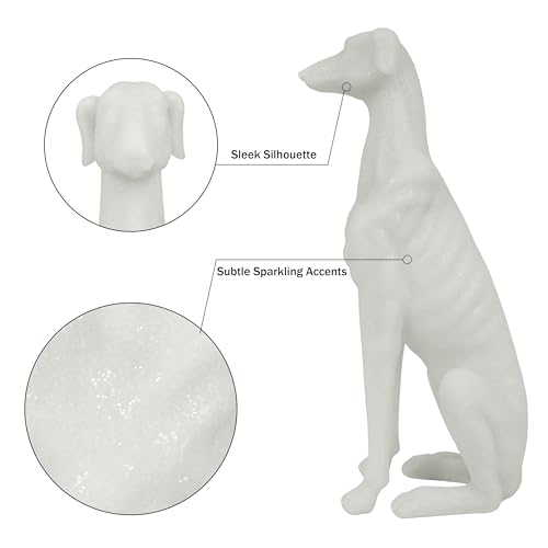 Estatua de Galgo Blanca de 14.5 pulgadas para Decoración miniatura 4