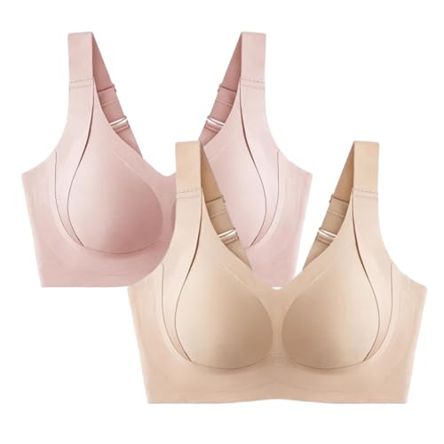 Sheforme Comfort Shaper - Brasier sin varillas, sostén oficial Forlestoficial, tirantes anchos para el hombro asegurados, brasier interior sin alambre, 2pcs-2, 5XL