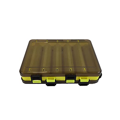 Pesca Brasil, Mini Estojo Para Isca, Fácil Manuseio, Compacto, Leve, Fabricado Em Material Super Resistente, Com Alça De Mão, Abertura Dos Dois Lados, Comporta até 10 Iscas, Cor Amarelo