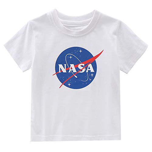 Kids NASA Meatball Logo Shirt Space Shuttle Rocket Science Geek Tee Family T-Shirt (White 1 10Y)