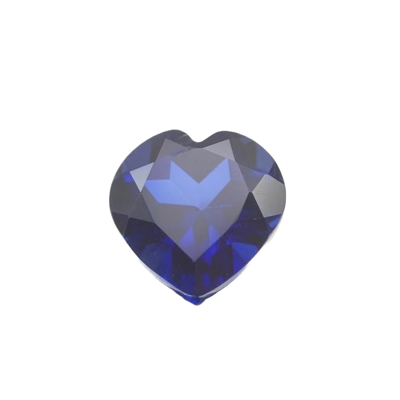 Pierre précieuse saphir bleu 14mm forme cœur haute clarté pour haute joaillerie