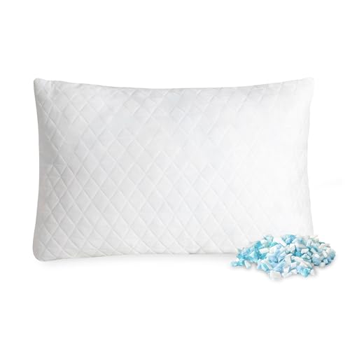 EGOHOME Shredded Memory Foam Pillows, Adjustable Bed Pillows for Side, Back or Stomach Sleepers, Neck Pillows for Sleeping, Queen Size Pillow with Removable Cover(1 PC)