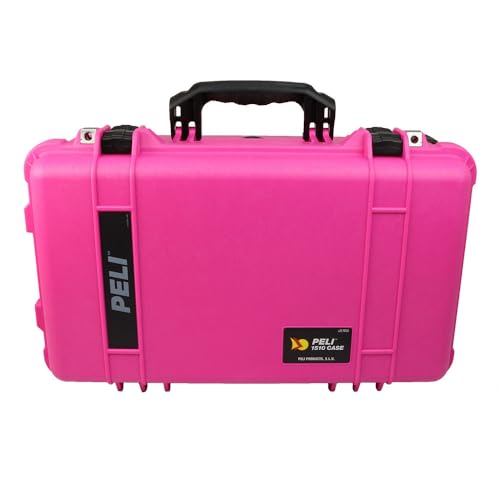 PELI 1510 Robuster Carry On-, Reise- und Outdoorkoffer, IP67 Wasser- und Staubdicht, 27L Volumen, Ohne Schaum, Pink (Rosa)/Schwarz - Sonderfarbe (begrenzte Stückzahl)