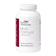 Bariatric Advantage Multi Formula without Iron, High Potency Daily Multivitamin for Bariatric Surgery Patients with 22 Essential Vitamins and Nutrients - 180 Capsules