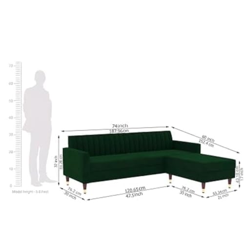 Image of 4 Seater Sofa Set with Two Cushions Perfect for Home Office Guests Living Room (Green, 4 Seater)