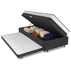 Cama Bibox Solteiro com Baú e Auxiliar Gabi