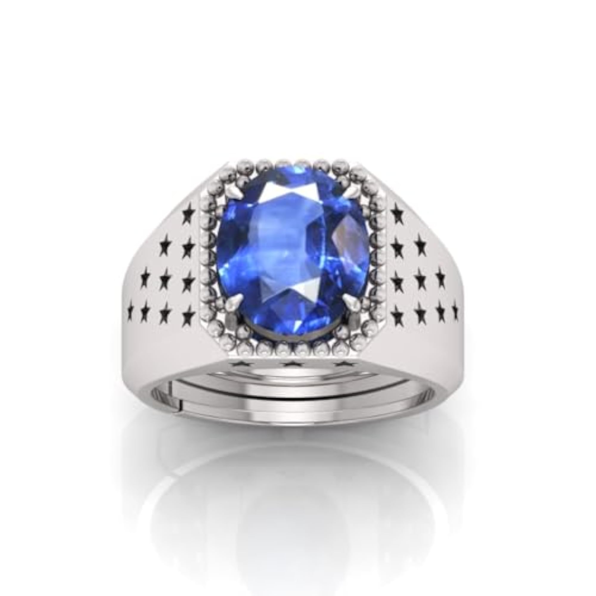Blue Sapphire Adjustable Ring, 4.25 Ratti Certified