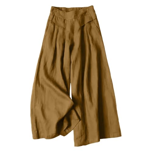 Pantalon large en coton et lin parfait pour vos sorties décontractées