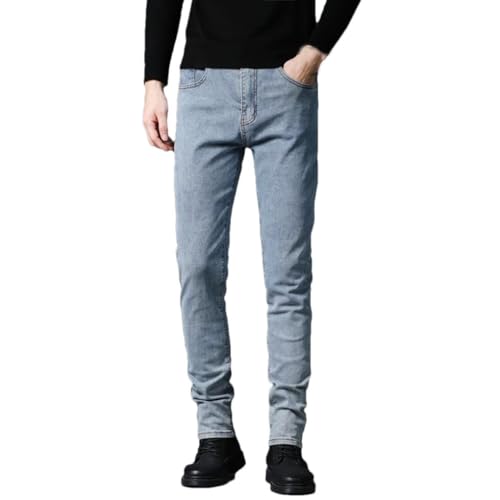 Men's Denim Pants Slim Stretch Streetwear Korean Vintage Casual Jeans