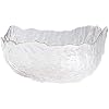 SHINING Lead-free Crystal Glass Salad Bowl Fruit Bowl Irregular Grain Dessert Dinner Food Mixing Bowl (6, Lucency with Gold Side)