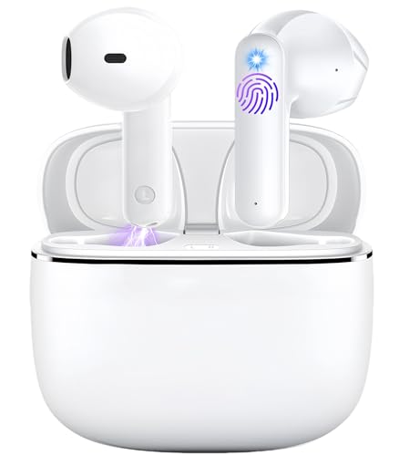 Auriculares Inalambricos, Auriculares Bluetooth 5.4 HiFi Estéreo, 36H Cascos Inalambricos Bluetooth con 4 HD Mic, IP7 Impermeable, Reducción de Ruido, Ajuste Cómodo, Audifonos para iPhone/iOS/Android