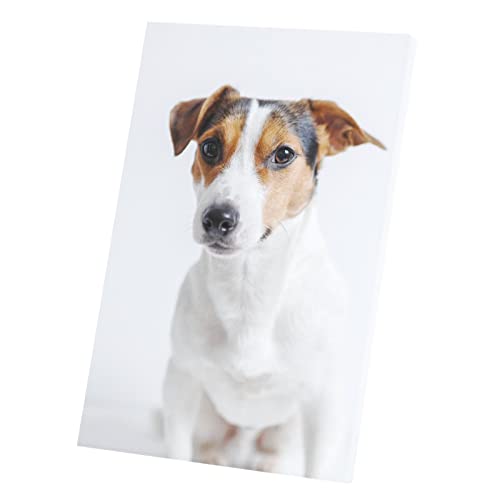 Toile imprimée petit chien marron déco murale moderne 30x45