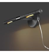 Knurled Picture Light, 19in Black Picture Light for Wall, Plug-in or Hardwired, Dimmable Gold Art...