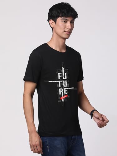 Image of ADRO Men's Graphic Printed 100% Cotton T-Shirt - Regular Fit, Printed T-Shirts for Men