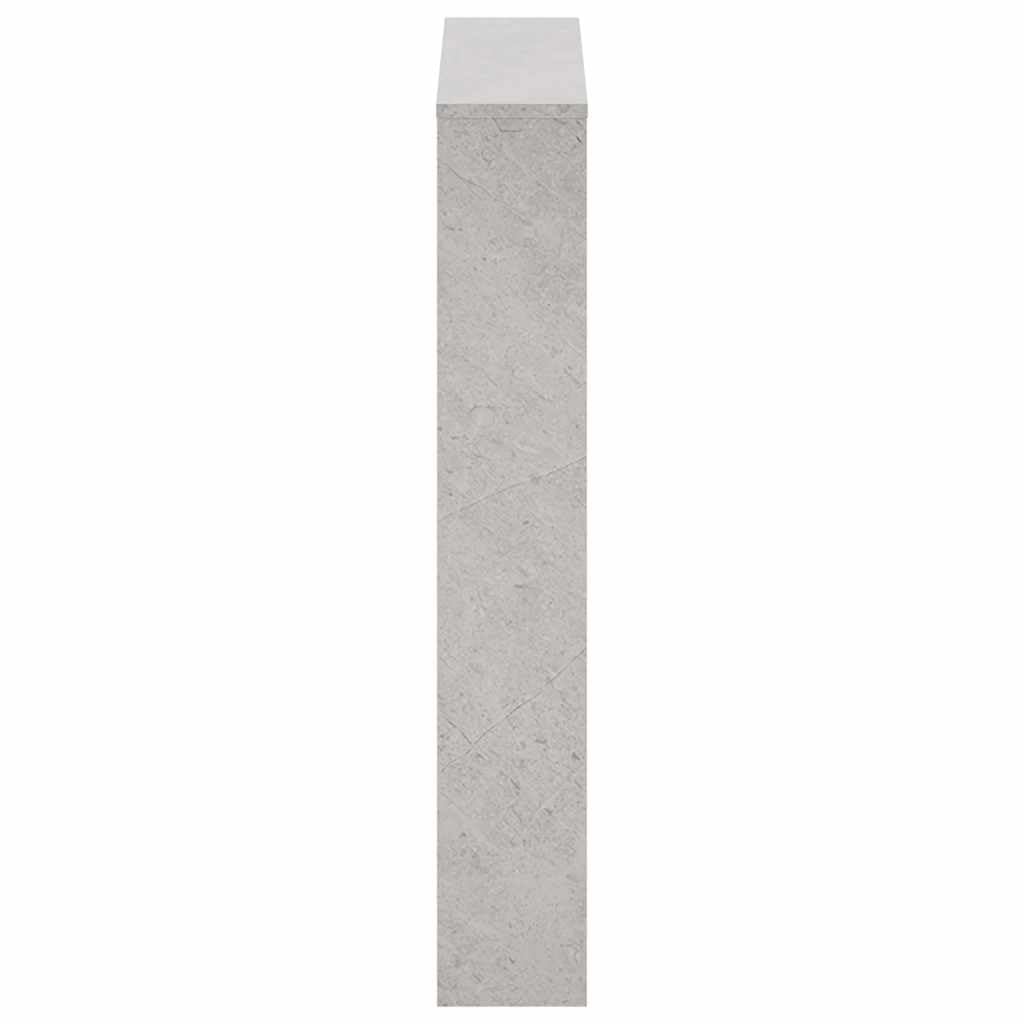 Zapatero con espejo, color gris hormigón, material de madera, 63 x 17 x 102,5 cm, 3 compartimentos, espacio de almacenamiento, para pasillo, salón, dormitorio, con estantes plegables para