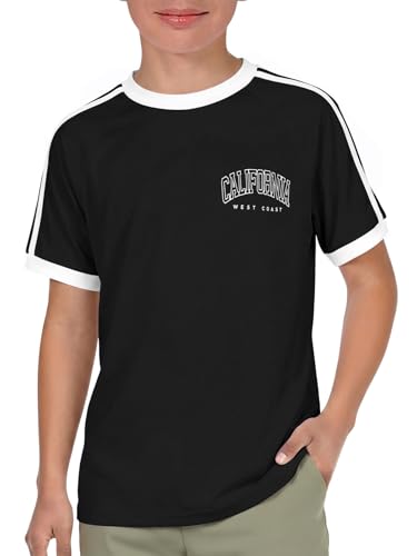 Boys Los Angeles California T Shirts Kids Fashion Short Sleeve Graphic Tees Casual Tops 5-14 Years