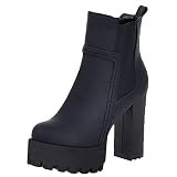Caradise Womens High Heel Chunky Platform Chelsea Boots Round Toe Pull On Ankle Booties Size 15 B(M) US,Black Caradise Womens High Heel Chunky Platform Chelsea Boots Round Toe Pull On Ankle Booties Size 15 B(M) US,Black