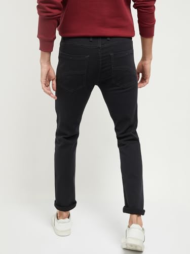 Image of Max Men's Mid Rise Washed Slim Fit Denim Jeans