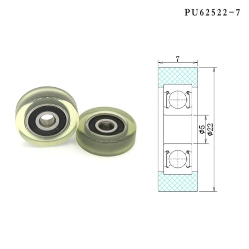 Roulement PU62522-5 polyuréthane 5x22x5mm pour galet de guidage - 2