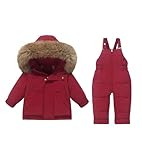Acuryx Enfant Combinaison de Neige Fille Garçon Doudoune à Capuche Manches Longues + Panta...
