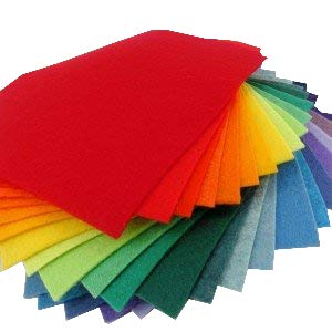 25 Felt Sheets - 6X6 inch Rainbows Colors - Made in USA - Merino Wool Blend Felt - OTR Felt