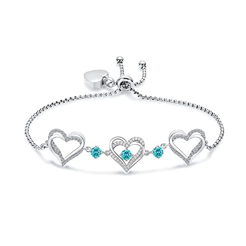 Bracelet urne cœur en acier avec pierre de naissance souvenir durable