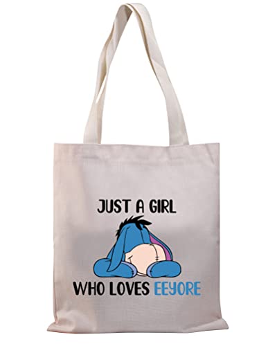 PLITI Eeyore Tote Bag For Women Just a Girl Who Loves Eeyore Donkey Lover Gift Eeyore Fans Gift (Girls loves Eey TGU )
