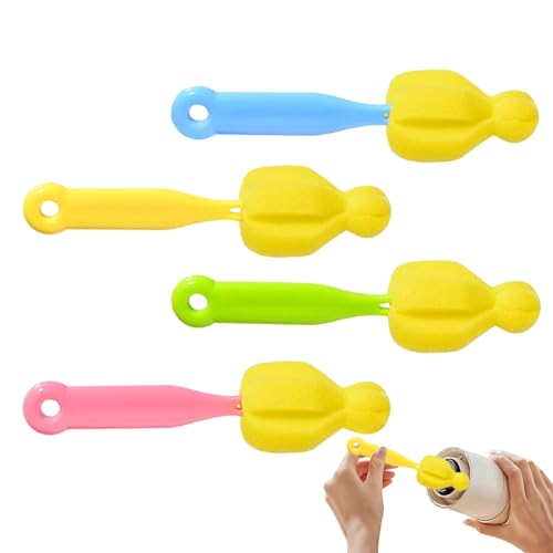 Escobillas para Tetinas De Biberón - 4 Unidades Elimina Manchas De Agua con Esponja Limpiadora - Herramienta De Limpieza para Tazas Y Biberones para Hogar Y Viaje