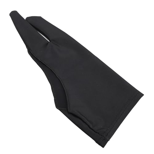 Guante para dibujo artístico, 5 unidades, guantes digitales para tabletas gráficas con dos dedos para actividades creativas, universales para mano izquierda y derecha, color negro (talla S) miniatura 7