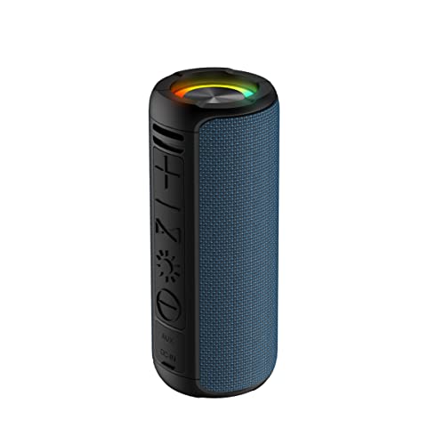 DCU TECNOLOGIC Altavoz Bluetooth LED 5.0 IPX5 Sonido 6 Modos de Luz Manos Libres para Llamadas IPX5 Impermeable Azul Cover