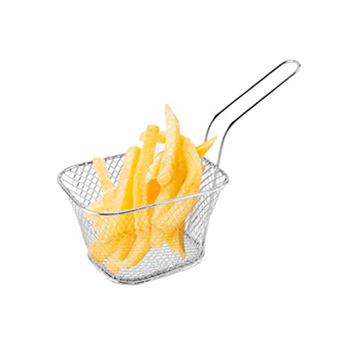 VONKY Aço inoxidável Praça malha Frying Basket francês Fry chips Net coador cozinha que cozinha Filt