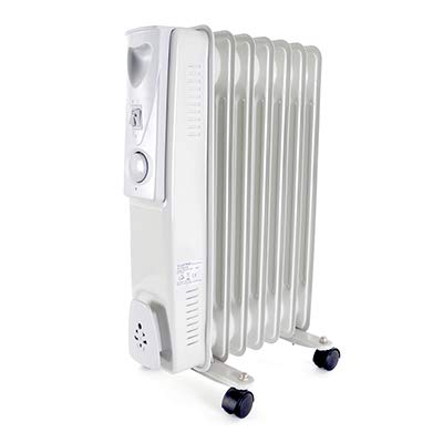 STAYWARM 1500w 7 Fin Oil Radiator with 3 Heat Settings/Variable Thermostat/Frost Watch Protection - F2602GR  Grey