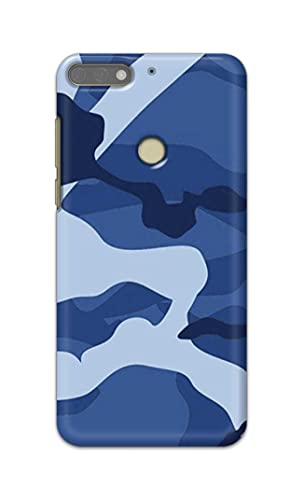 Image of Printed Hard Back Cover Case for Honor 7C | Huawei Y7 Prime 2018 | Huawei Y7 2018 | Nova 2 Lite Back Cover (Army Blue Pattern) -702