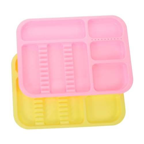 FUNOMOCYA 2pcs Compartment Tray Divided Tray Lab Plate De-ntal Instruments Tray Salon Color Tray De-ntal Procedure Tray Lab Instruments Tray Tray Divided Instrument Tray Plastic Pp