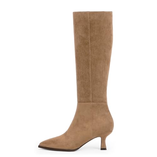 Image of Modatope Knee High Boots for Women Kitten Heel Boots