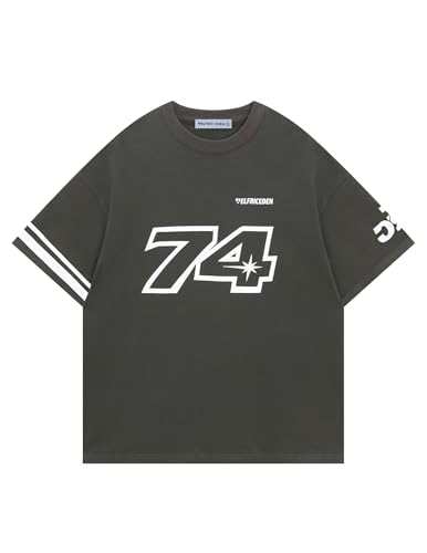 Aelfric Eden Mens Oversized T Shirt Y2k Baggy Number Shirts Graphic Tees Cotton Crewneck Short Sleeve Streetwear