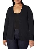 Amazon Essentials Women's Plus Size Lightweight Cardigan Sweater, Black, 3X