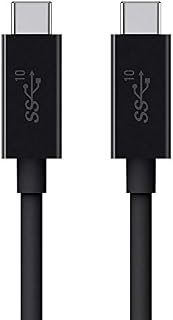 Belkin 1 m 3.1 USB-C Male to USB-C Male Cable (10 Gbps, 4k, 100 W/5 A PD, USB-IF Certified, Compatible with MacBook, MacBook Pro) - Black