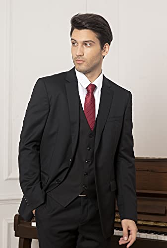 Hisdern Herren Formelle Hochzeitsgesellschaft Business Schwarz Weste Baumwolle Einfarbig Weste