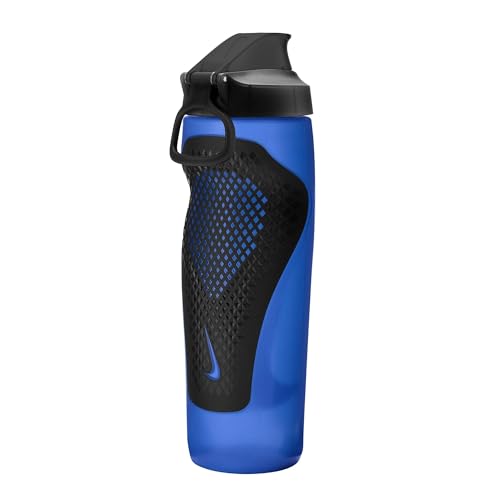 Image of Nike REFUEL BOTTLE LOCKING LID 24 OZ - GAME ROYAL /BLACK /SILVER IRIDESCENT, 709 ML