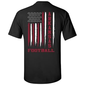 Arkansas Football USA Flag Unisex Short Sleeve T-shirt-Black-3XL