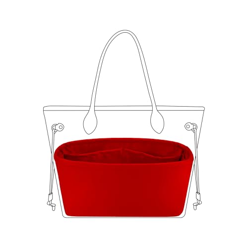 Image of DGAZ Purse Organizer Insert Fits Neverfullbag BB /PM /MM /GM,Silk Bag Organizer,Luxury Handbag & Tote Shaper(Rouge moyen,BB)