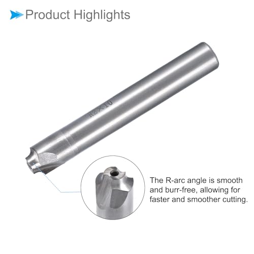 Image of HSS-AL Corner Rounding End Mill Cutter, 2 Flutes 2mm Radius, Milling Cutter for Alloy Hardened Steels - (Applications: for Plastics Milling)