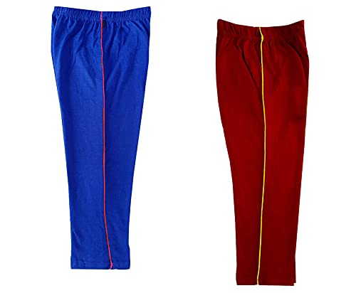Image of indi weaves Girls Cotton Solid Capri 3 /4th Leggings (Pack of 2)