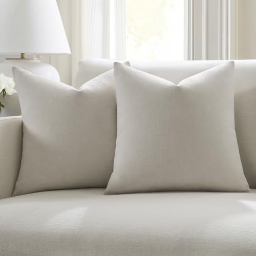 Ivory Throw Pillow Covers, Set of 2